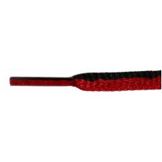 FeetPeople High Quality Oval Laces, Black / Red Stripe
