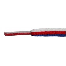 FeetPeople High Quality Oval Laces, Red / White / Blue Stripe