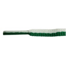 FeetPeople High Quality Oval Laces, White / Kelly Green Stripe