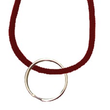 FeetPeople Round Lace Key Chain, Maroon