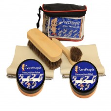 FeetPeople Deluxe Leather Care Kit with Travel Bag, Tan