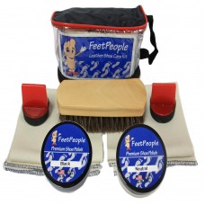FeetPeople Premium Leather Care Kit with Travel Bag, Black & Neutral