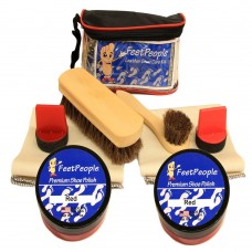 FeetPeople Ultimate Leather Care Kit with Travel Bag, Red