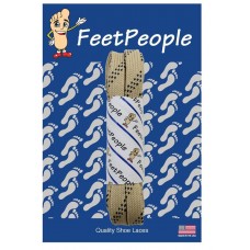FeetPeople Strong Flat Laces, Tan Reinforced w/ Black Kevlar