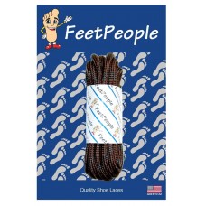 FeetPeople Strong Round Laces, Brown Reinforced w/ Black Kevlar