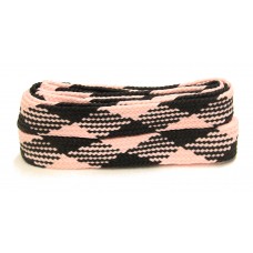FeetPeople High Quality Fat Laces For Boots And Shoes, Pink/Black Argyle
