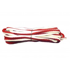FootGalaxy Oval Laces For Boots And Shoes, Red and White Stripe