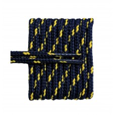 FootGalaxy High Quality Round Laces For Boots And Shoes, Navy With Gold Chip