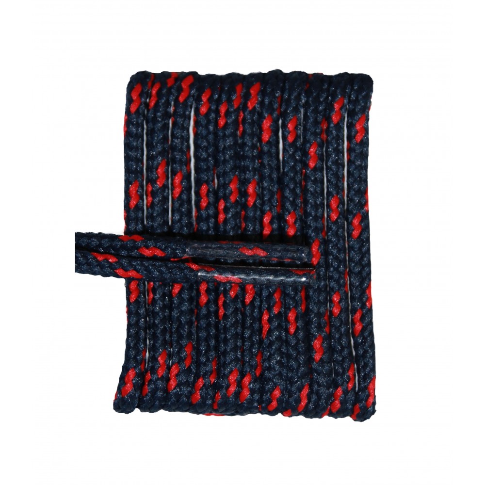 FootGalaxy High Quality Round Laces For Boots And Shoes Navy With Red Chip