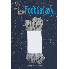 FootGalaxy Strong Round Laces, Gray Reinforced w/ Black Kevlar
