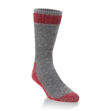 Hiwassee Heavyweight Hunting Boot Socks 1 Pair, Grey/Red, Large