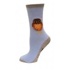 HotSox Zero Hoots Given Socks, Light Blue, 1 Pair, Women Shoe 4-10