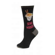 HotSox Send Noods Socks, Black, 1 Pair, Women Shoe 4-10