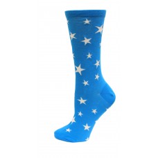 HotSox Glow In The Dark Stars Socks, Teal , 1 Pair, Women Shoe 4-10