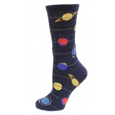 HotSox Glow In The Dark Solar System Socks, Navy, 1 Pair, Women Shoe 4-10