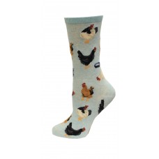 HotSox Feeding Chickens Socks, Mint Melange, 1 Pair, Women Shoe 4-10