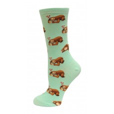 HotSox Pizza Sloth Socks, Mint , 1 Pair, Women Shoe 4-10