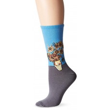 HotSox Womens Sunflowers Socks, Wash Blue, 1 Pair, Womens Shoe 4-10