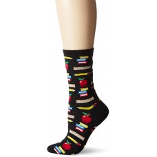 HotSox Womens Teacher's Pet Socks, Black, 1 Pair, Womens Shoe 4-10