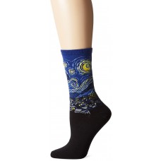 HotSox Womens Starry Night Socks, Royal, 1 Pair, Womens Shoe 4-10