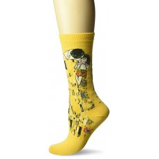 Hot Sox Women's Artist Series Crew Socks | The The Kiss, Sunflower, Shoe Size: 4-10