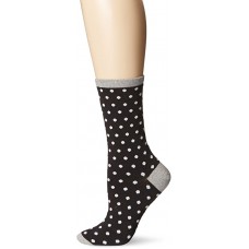 HotSox Womens Small Polka Dots Socks, Black, 1 Pair, Womens Shoe 4-10