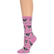HotSox Womens Cows Socks, Lilac, 1 Pair, Womens Shoe 4-10