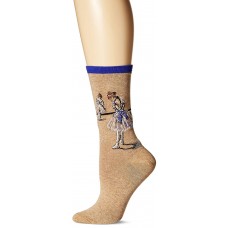 Hot Sox Women's Artist Series Crew Socks | Degas Study Dancer, Royal, Shoe Size: 4-10
