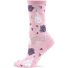 HotSox Womens Wedding Dresses Socks, Pastel Pink, 1 Pair, Womens Shoe 4-10