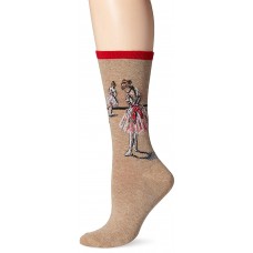 Hot Sox Women's Artist Series Crew Socks | Degas Study Dancer, Red, Shoe Size: 4-10