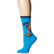 HotSox Womens Nefertiti  Socks, Turquoise, 1 Pair, Womens Shoe 4-10