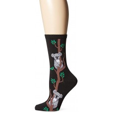 HotSox Womens Climbing Koala Socks, Black, 1 Pair, Womens Shoe 4-10