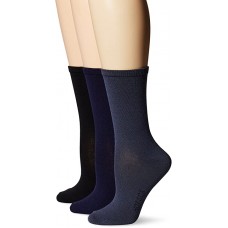 HotSox Womens Solid Trouser 3 Pack Socks, Navy Assorted, 3 Pair, Womens Shoe 4-10