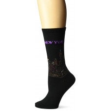 HotSox Womens New York Socks, Black, 1 Pair, Womens Shoe 4-10