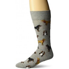 HotSox Mens MultiDogs Socks, Sweatshirt Grey Heather, 1 Pair, Mens Shoe 6-12.5