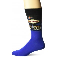 Hot Sox Men's Classic Fashion Crew Socks, Las Vegas (Black), Shoe Size: 6-12