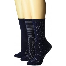 HotSox Womens Pin Dot 3 Pack Socks, Navy, 3 Pair, Womens Shoe 4-10