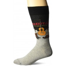 Hot Sox Men's Classic Fashion Crew Socks, Nashville (Black), Shoe Size: 6-12