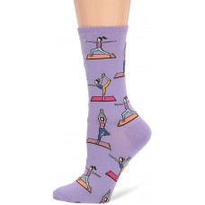 HotSox Womens Yoga Socks, Lavender, 1 Pair, Womens Shoe Size 4-10