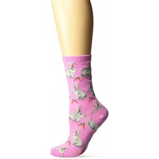 HotSox Womens Bunnies Socks, Pastel Pink, 1 Pair, Womens Shoe 4-10