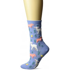 HotSox Womens Piglet, Lamb, and Chick Socks, Cosmic Blue, 1 Pair, Womens Shoe Size 4-10