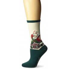 Hot Sox Women's Norman Rockwell Collection Crew Socks, Good Deeds (Hunter), Shoe Size: 4-10