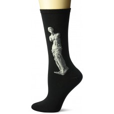 HotSox Womens Venus de Milo Socks, Black, 1 Pair, Womens Shoe 4-10