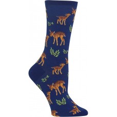 HotSox Womens Mother Deer Socks, Dark Blue, 1 Pair, Womens Shoe Size 4-10