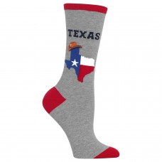 HotSox Womens Texas Socks, Sweatshirt Grey Heather, 1 Pair, Womens Shoe 4-10