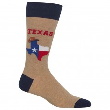 Hot Sox Men's Travel Series Novelty Crew, Texas (hemp Heather), Shoe Size: 6-12 (Sock Size: 10-13)