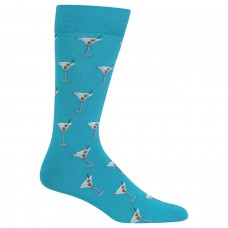 HotSox Mens Martini Socks, Turquoise, 1 Pair, Mens Shoe 6-12.5