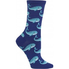 HotSox Womens Whale Socks, Dark Blue, 1 Pair, Womens Shoe Size 4-10