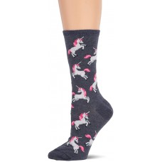 HotSox Womens Unicorn Socks, Denim Heather, 1 Pair, Womens Shoe 4-10