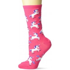 HotSox Womens Unicorn Socks, Hot Pink, 1 Pair, Womens Shoe 4-10